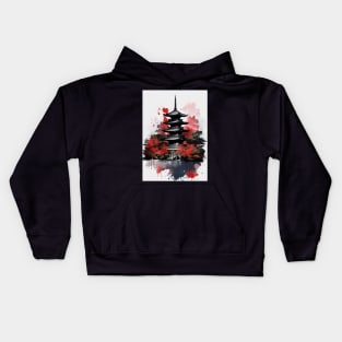 Japanese Pagoda Kids Hoodie